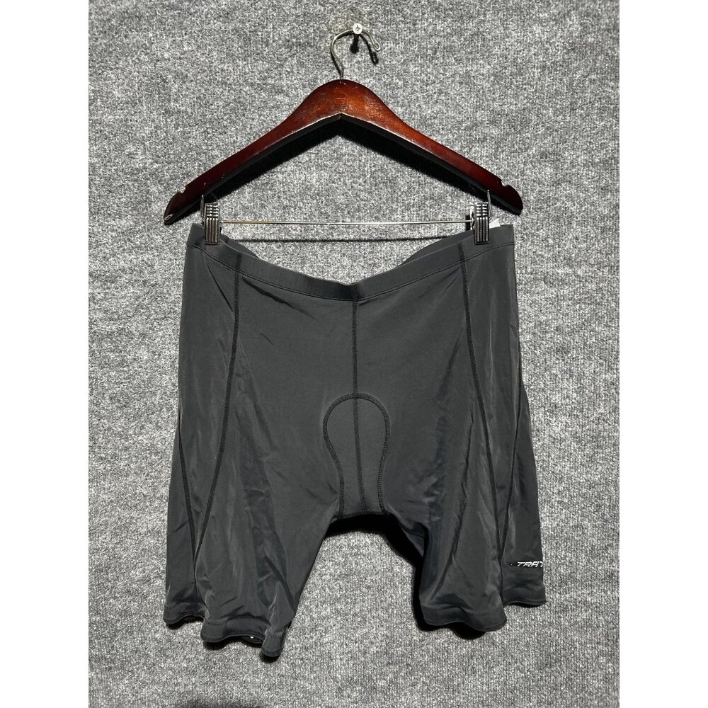 TRAYL Cycling Shorts Mens Medium Black Padded Chamois 8 Inseam Bike Compression